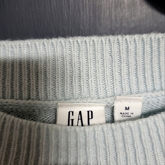 GAP - Women's Ocean Teal Crew Neck Merino Wool Blend Tunic Sweater - Size M - Picture 5 of 6